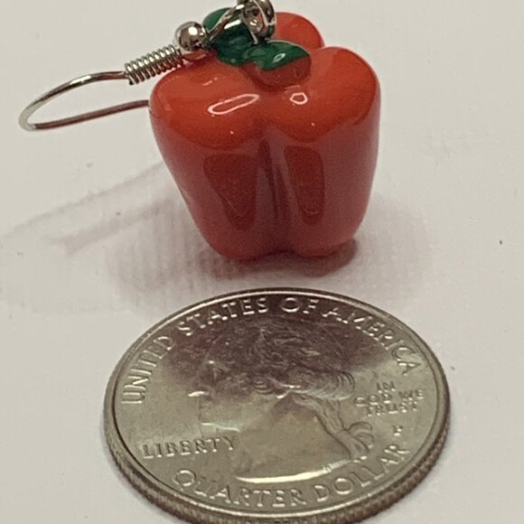 Red Pepper Earring, Funny Food Earring, Gift Idea, Chef Earring, Cook Earring - Picture 5 of 7